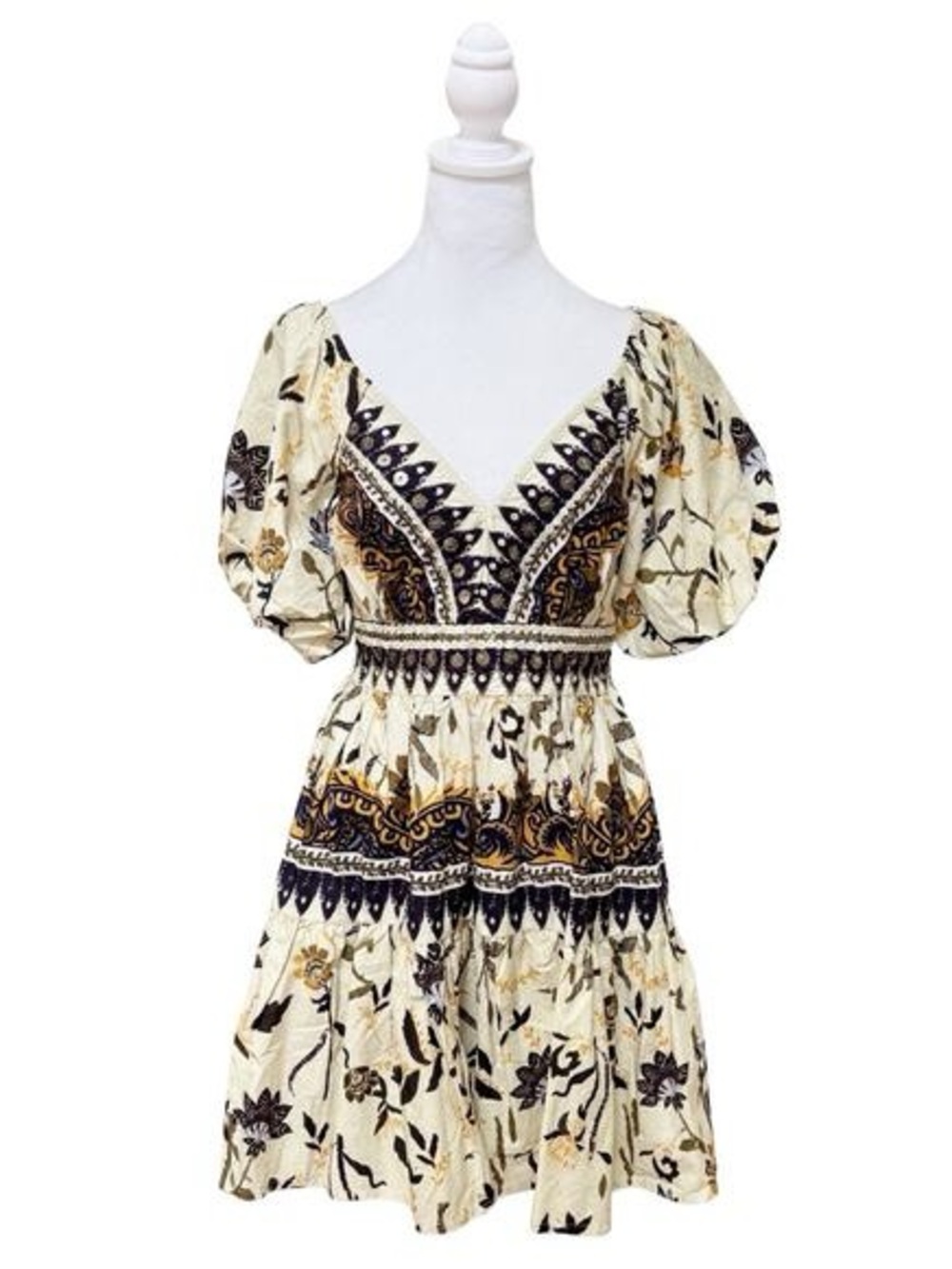 Scarlett poppies - Chiquita Floral Puff Sleeve V-Neck Dress  NWOT